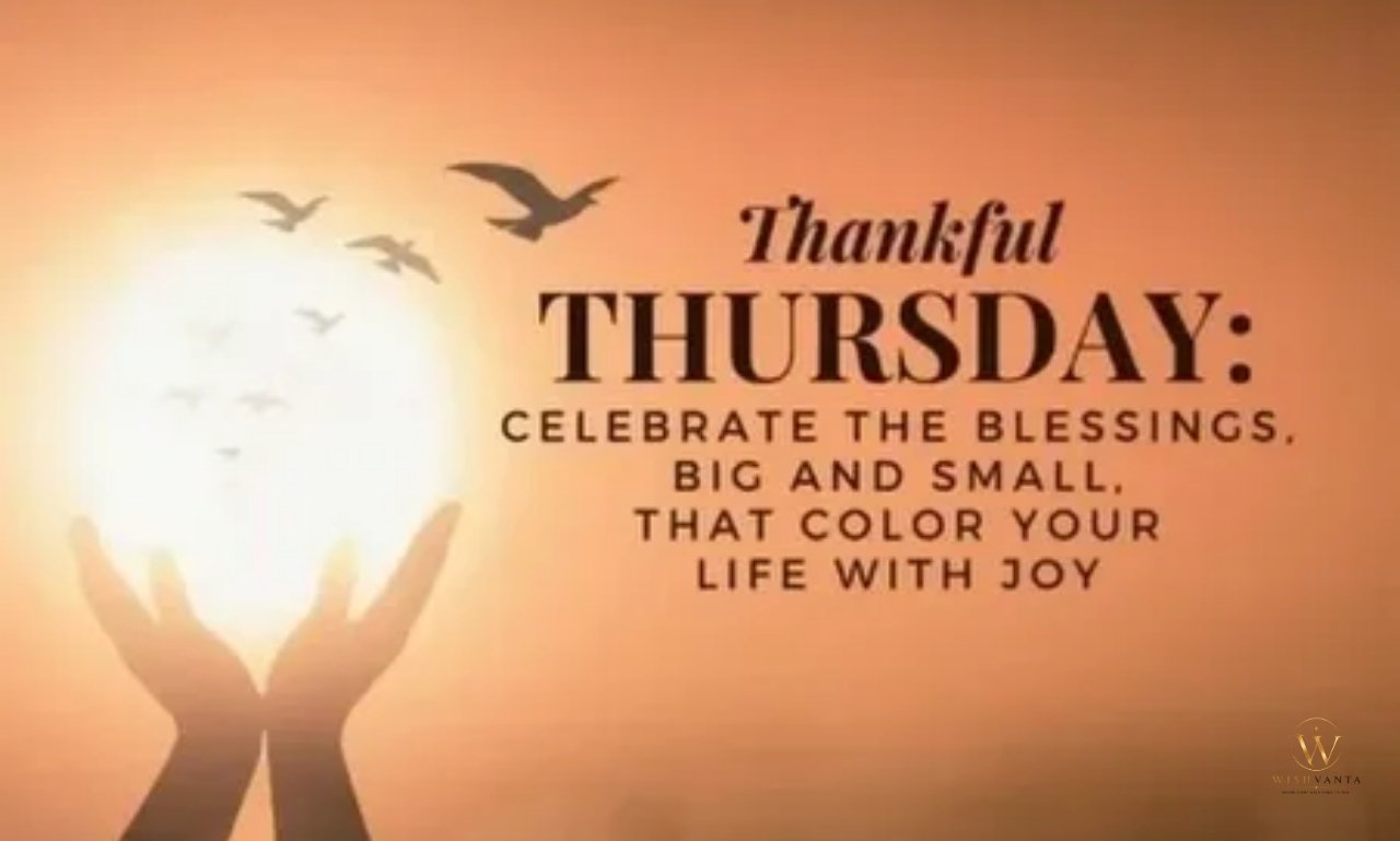 Cute Thursday blessings with cheerful flowers, warm sunlight, and an uplifting morning message